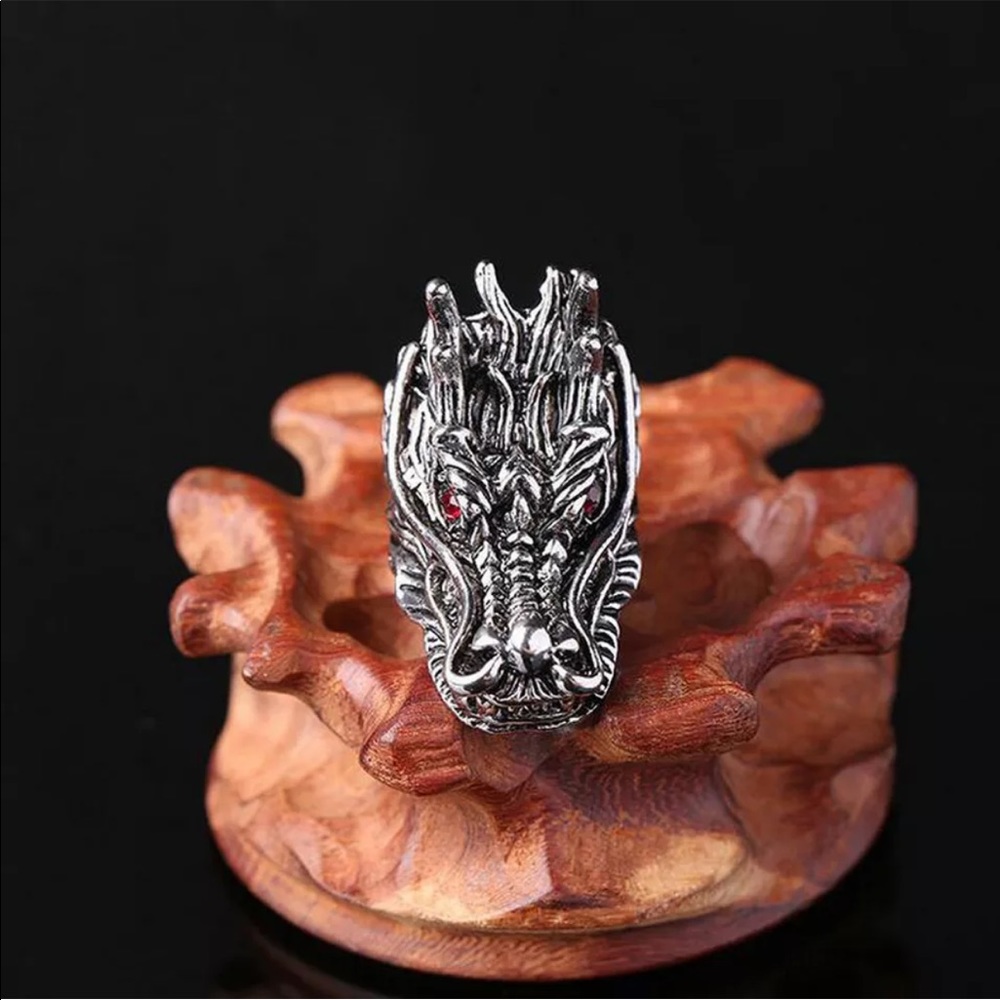 Size 11 Stainless Steel Dragon Biker Ring NEW - Picture 8 of 9